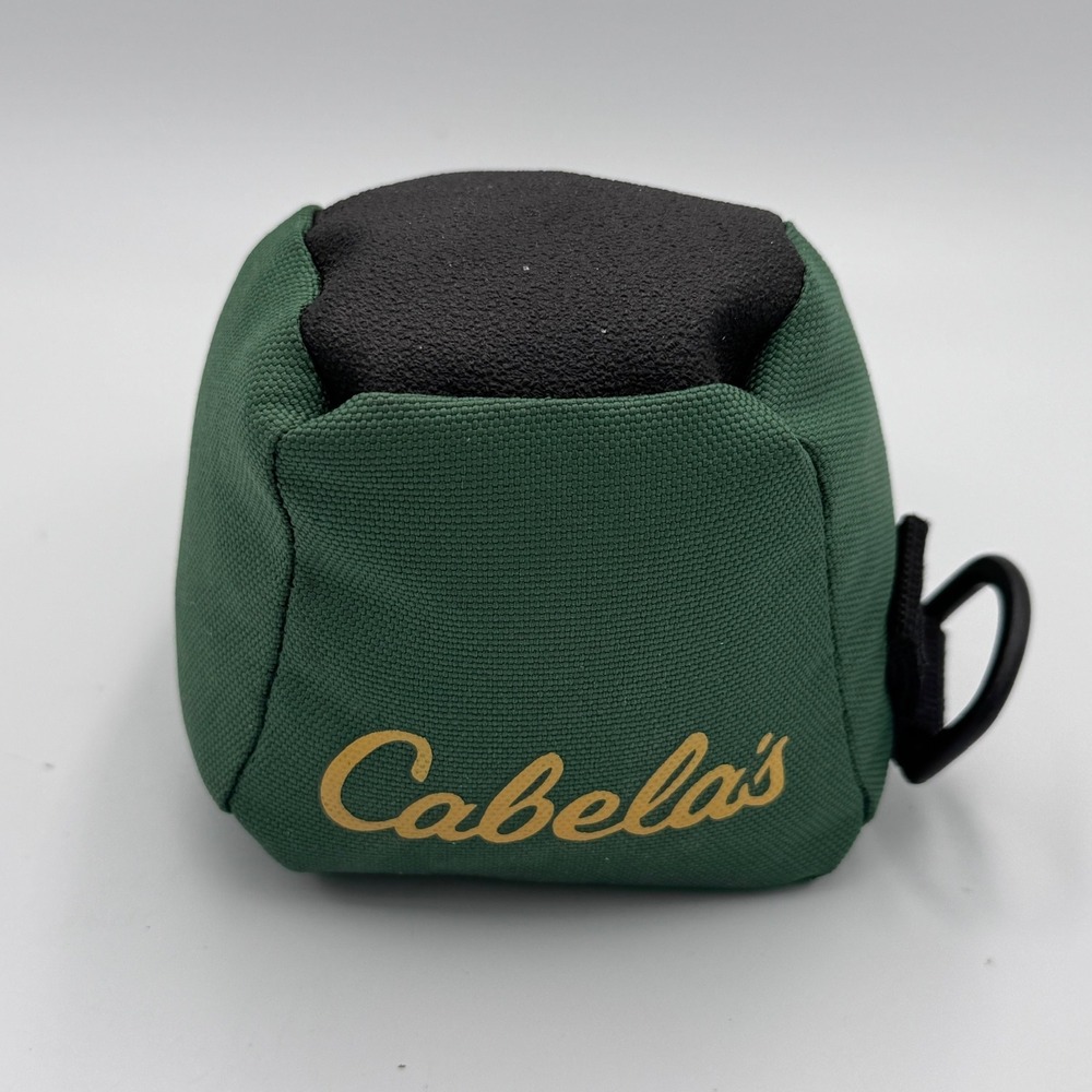Cabelas Bench Rest Shooting Bag Green Black Canvas Rifle Support Range Gear